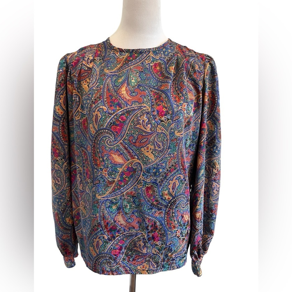 NICOLA  vintage Multicolor Paisley Blouse